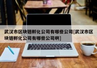 武汉市区块链孵化公司有哪些公司[武汉市区块链孵化公司有哪些公司啊]